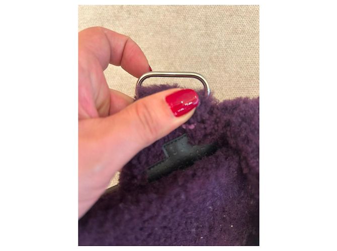 Sandali Hermès Chypre in lana di agnello Viola Porpora - vista 6