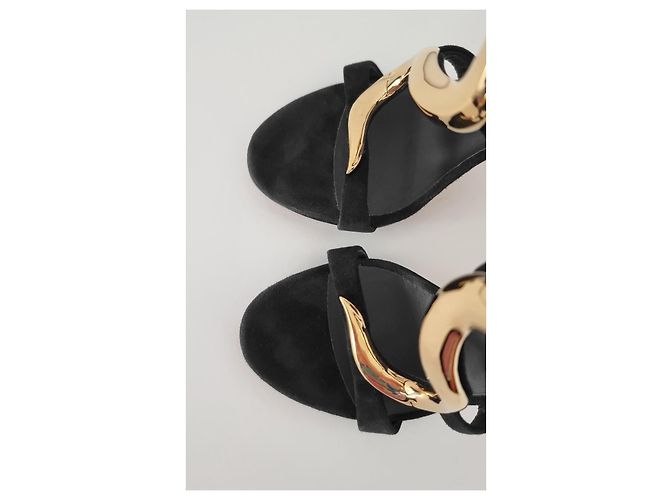 Sandali con tacco a spillo Giuseppe Zanotti Venere in scamosciato nero (Re-Edition) - vista 12