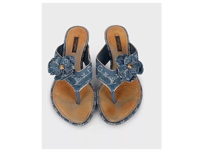 Infradito Louis Vuitton Denim Monogram – Taglia 39 Usati - vista 2