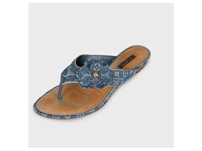 Infradito Louis Vuitton Denim Monogram – Taglia 39 Usati - vista 3