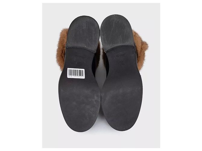 Louis Vuitton Wonderland Schwarze Lederstiefel - Größe 39 Gebraucht - Ansicht 5