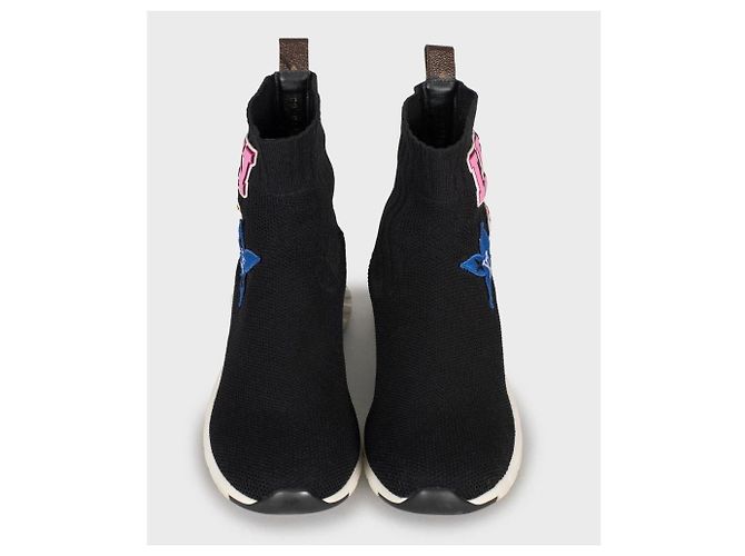 Louis Vuitton Slip-On Sneaker aus schwarzem Textil mit Lederfutter Größe 39 Gebraucht - Ansicht 2