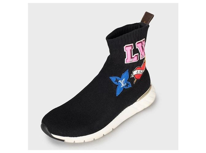 Louis Vuitton Slip-On Sneaker aus schwarzem Textil mit Lederfutter Größe 39 Gebraucht - Ansicht 3