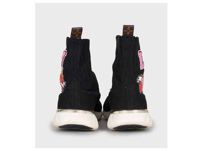 Louis Vuitton Slip-On Sneaker aus schwarzem Textil mit Lederfutter Größe 39 Gebraucht - Ansicht 4