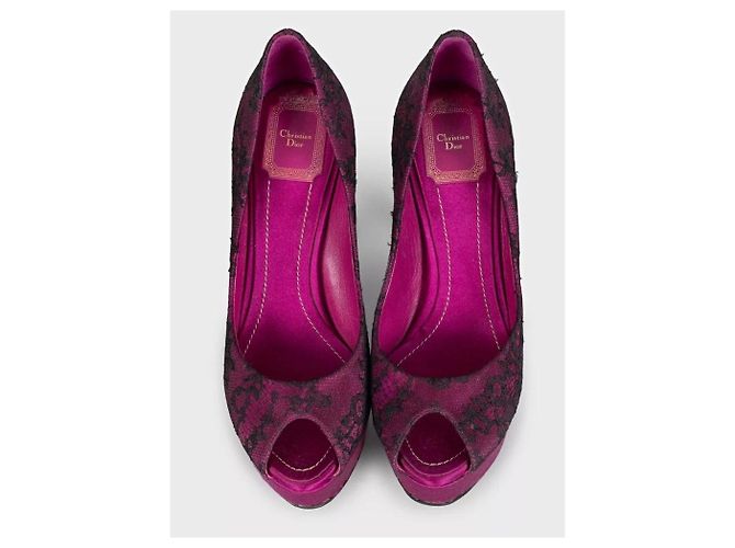 Christian Dior Spitzen-Pumps mit Peep-Toe – Größe 37.5 gebraucht - Ansicht 2