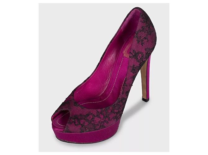Christian Dior Spitzen-Pumps mit Peep-Toe – Größe 37.5 gebraucht - Ansicht 3