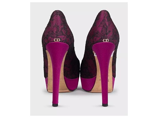 Christian Dior Spitzen-Pumps mit Peep-Toe – Größe 37.5 gebraucht - Ansicht 4