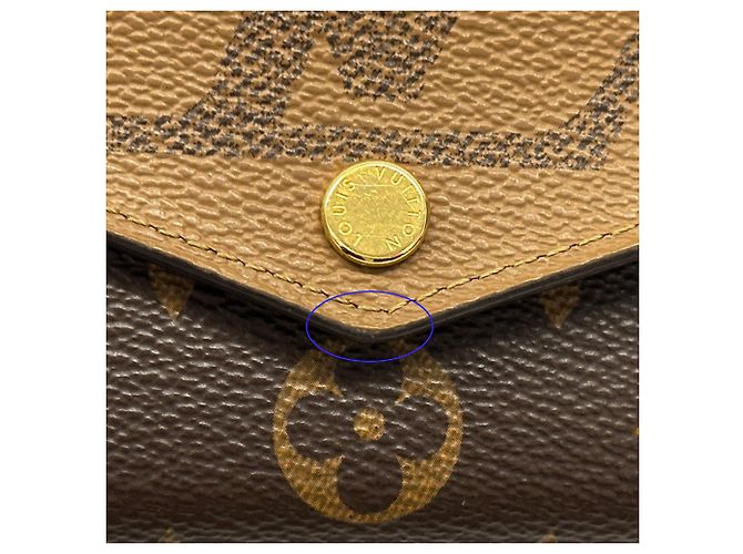Cartera Louis Vuitton Monogram Giant Reverse Castaño - vista 13
