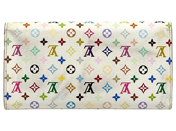Sarah Louis Vuitton Monogram Multicolore Long Wallet Pink White - view 2