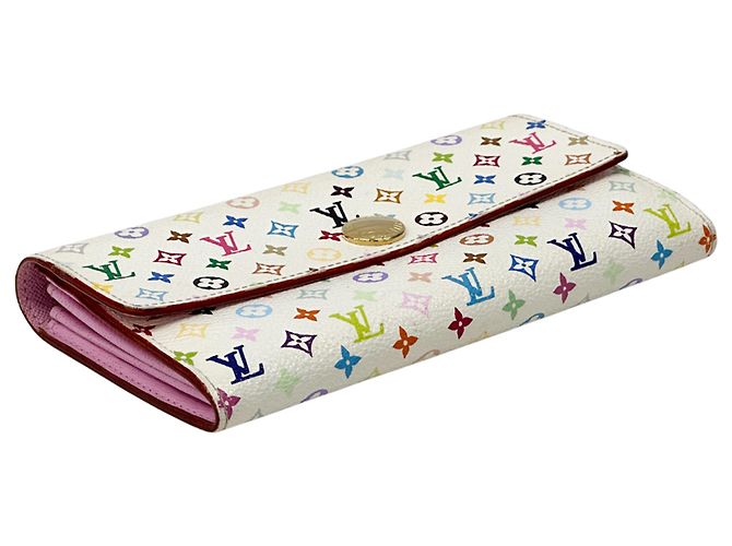 Sarah Louis Vuitton Monogram Multicolore Long Wallet Pink White - view 3