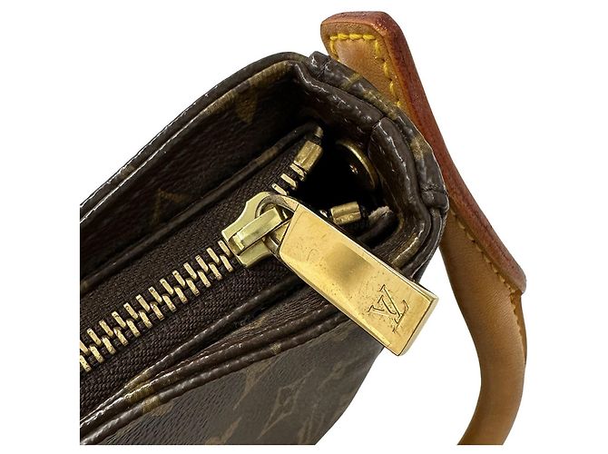 Looping Borsa a tracolla in tela Monogram Louis Vuitton Marrone - vista 7