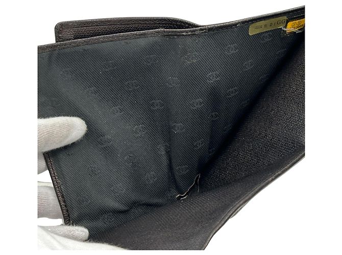 Chanel Bi-Fold Ledergeldbörse Dunkelbraun - Ansicht 13