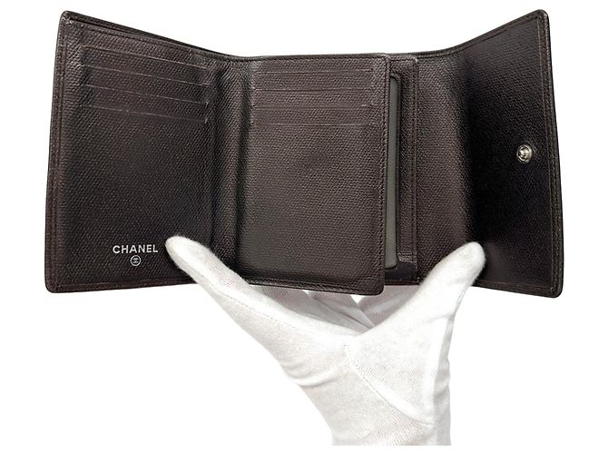 Chanel Bi-Fold Ledergeldbörse Dunkelbraun - Ansicht 5