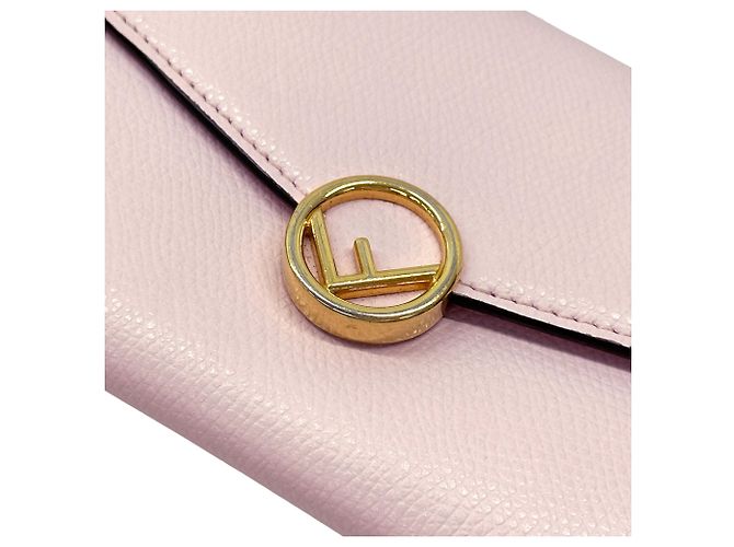 Fendi Long Leather Wallet Pink Golden - view 13