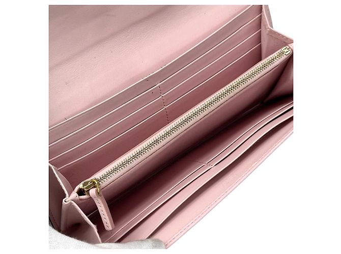 Fendi Long Leather Wallet Pink Golden - view 4