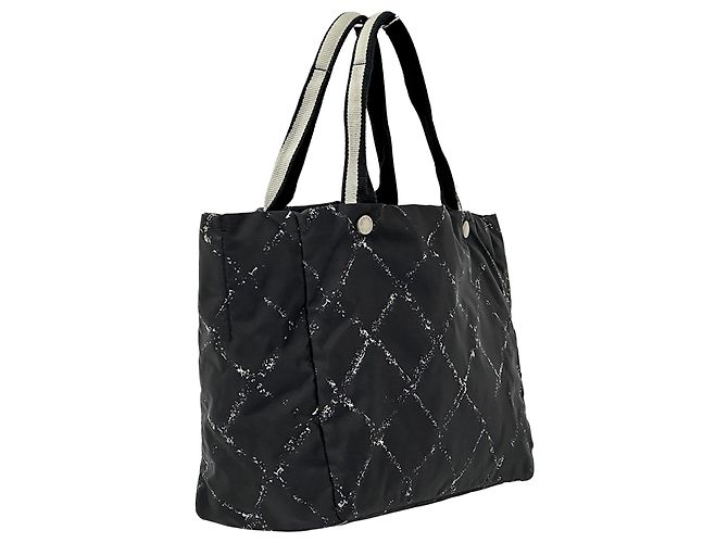 Borsa Tote in Nylon Nero Chanel - vista 4