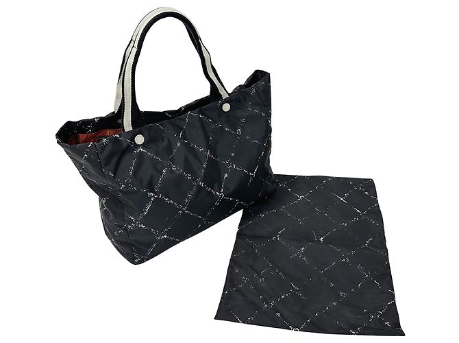 Borsa Tote in Nylon Nero Chanel - vista 8