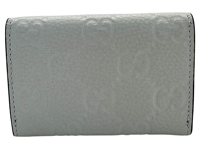Tarjetero de cuero gris Gucci Castaño - vista 2
