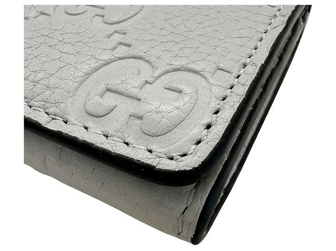 Tarjetero de cuero gris Gucci Castaño - vista 5