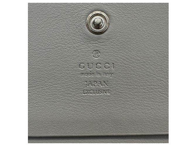 Tarjetero de cuero gris Gucci Castaño - vista 9