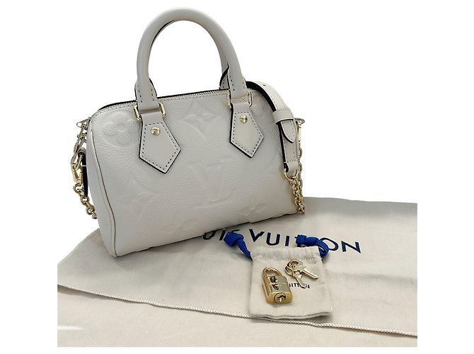 Borsa Louis Vuitton Monogram Empreinte Speedy Bandoulière 20 Crudo - vista 12