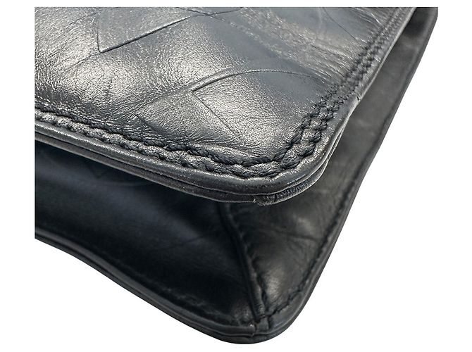 Borsa a tracolla Chanel in agnello nero - vista 4