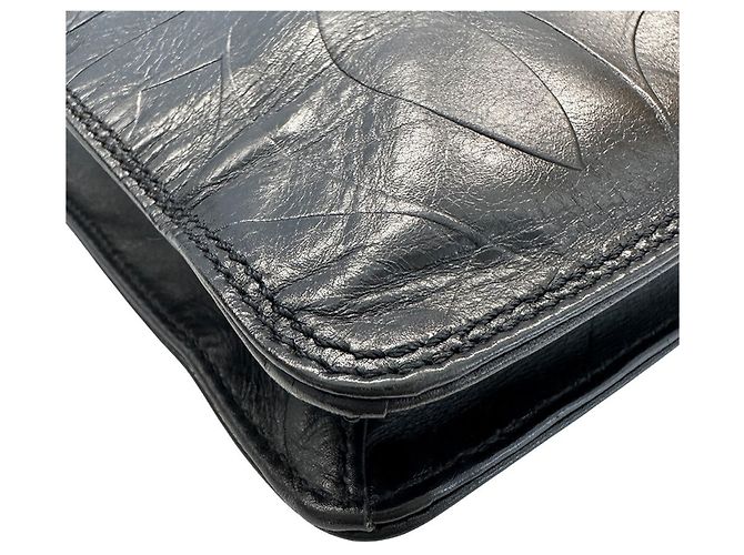 Borsa a tracolla Chanel in agnello nero - vista 5