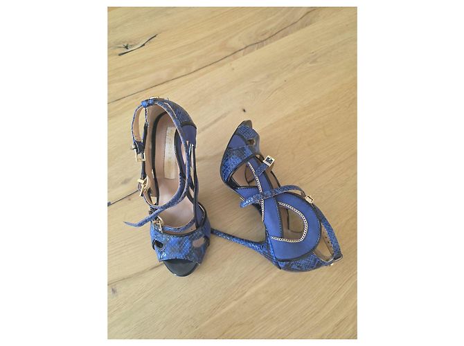 Autre Marque Blue python high heel sandals - view 2