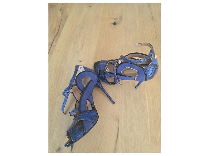 Autre Marque Blue python high heel sandals - view 3