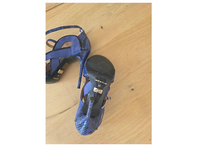 Autre Marque Blue python high heel sandals - view 4