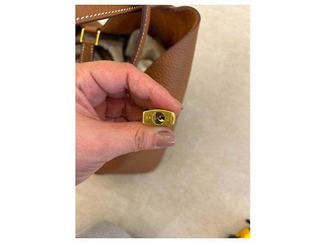 Hermès Picotin Lock 22 Borsa in pelle Gold Marrone - vista 7