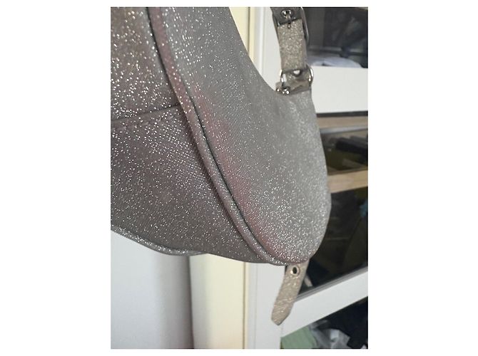 Balenciaga Borsa Hobo Le Cagole XS Argento Glitter - vista 9