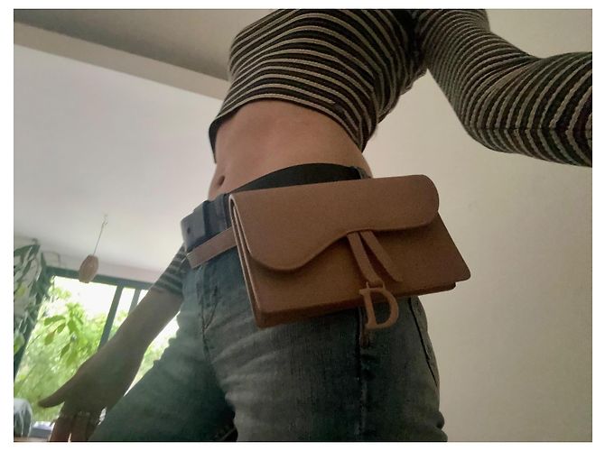 Borsa a tracolla Christian Dior Saddle Beige - vista 9