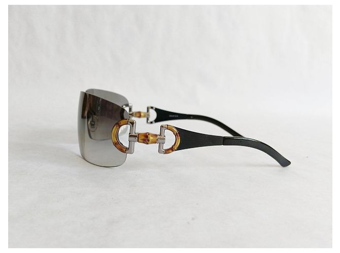 Gafas de sol Gucci con detalle de bambú Castaño Gris - vista 3