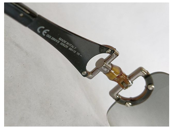 Gafas de sol Gucci con detalle de bambú Castaño Gris - vista 8