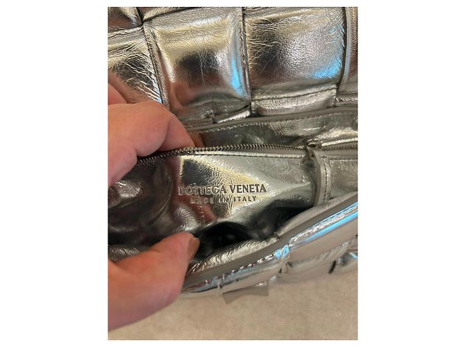Borsa a tracolla Bottega Veneta Cassette in argento - vista 12