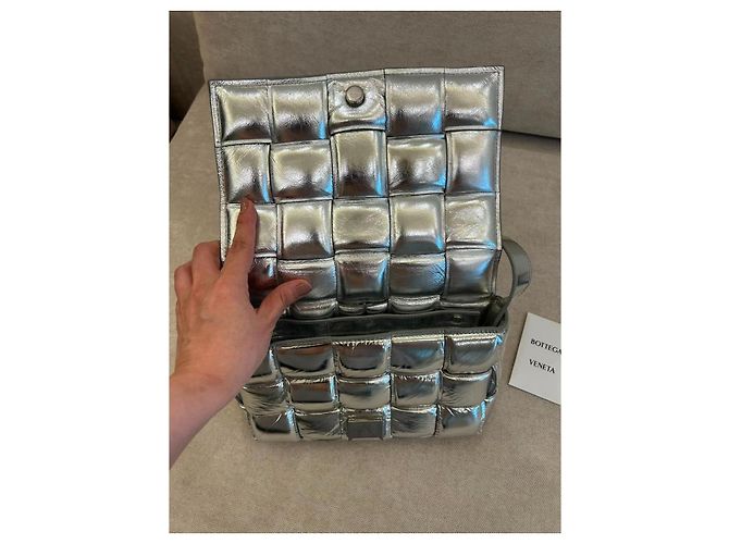 Borsa a tracolla Bottega Veneta Cassette in argento - vista 15