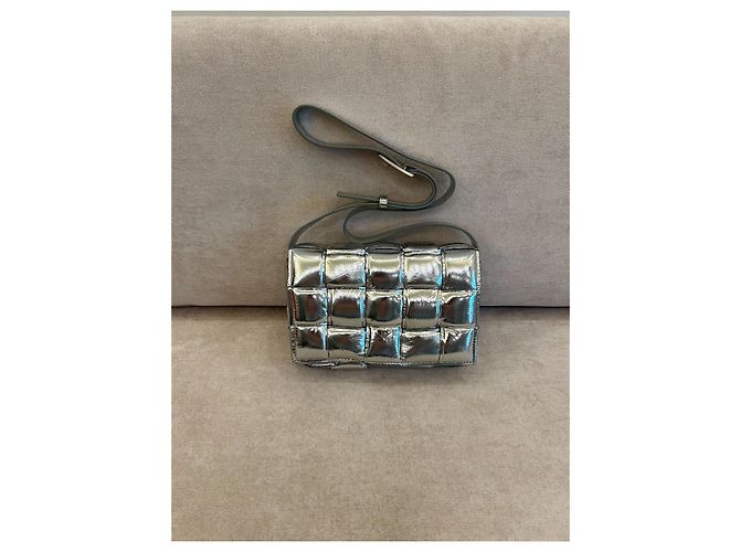 Borsa a tracolla Bottega Veneta Cassette in argento - vista 2