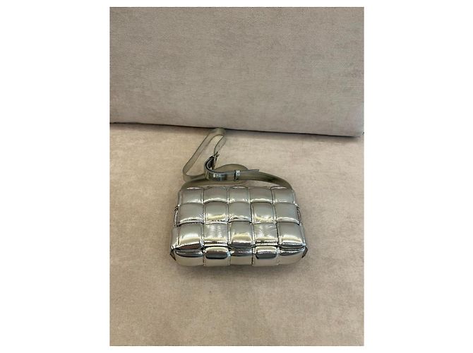 Borsa a tracolla Bottega Veneta Cassette in argento - vista 4