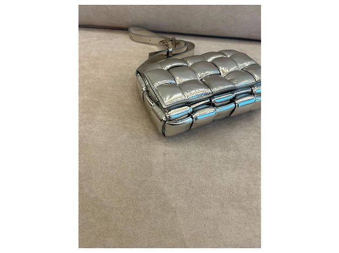 Borsa a tracolla Bottega Veneta Cassette in argento - vista 8