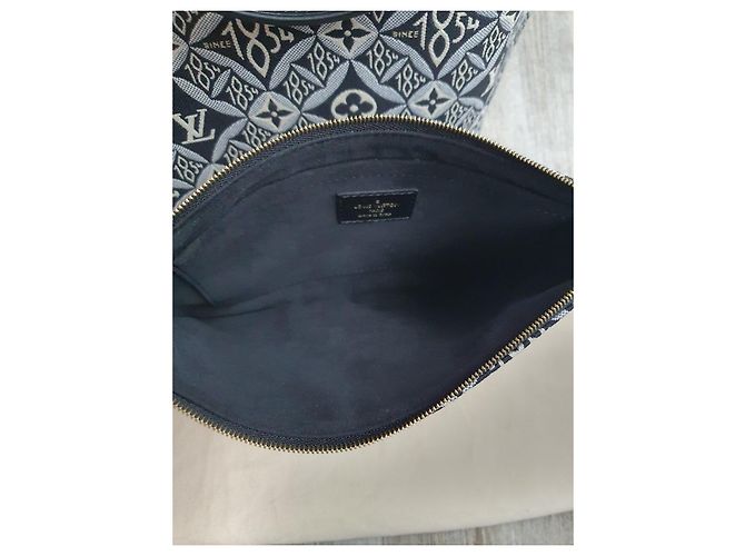 Louis Vuitton Neverfull MM Jaquard Since Schwarz NUOVO - vista 10