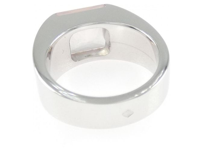 Anello Tank di Cartier in oro bianco con quarzo rosa - vista 3
