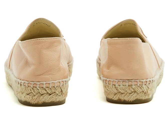 Chanel Espadrilles Cuir rose EU39 CC Pink on Pink Leather Flat Shoes UK6 US8.5 Rosa - vista 4