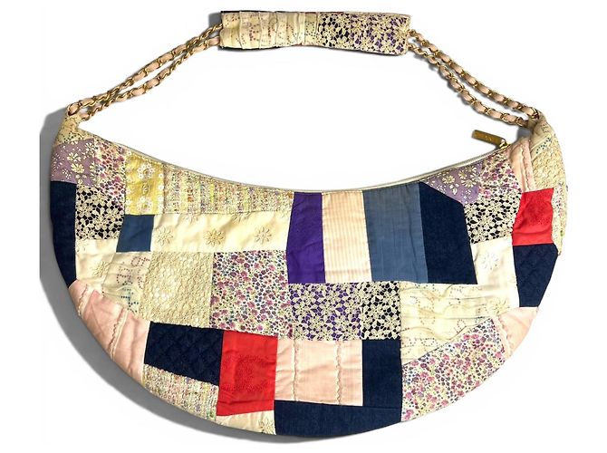 ULTRA SELTENER CHANEL 06P RUNWAY MULTICOLOR PATCHWORK TOTE HOBO BAG Pink Rot Blau Mehrfarben Beige Lila - Ansicht 4
