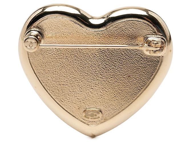 Timeless Spilla Chanel Coco Mark con Motivo a Cuore Bianco D'oro - vista 2