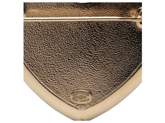 Timeless Spilla Chanel Coco Mark con Motivo a Cuore Bianco D'oro - vista 3