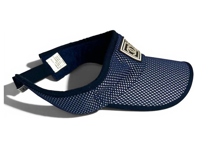 Visiera da Tennis Chanel 2003 Blu Navy Terry CC Logo Sport - vista 5