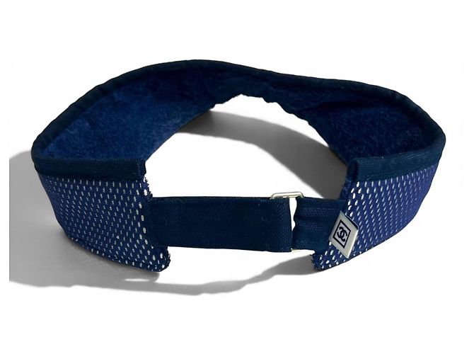 Visiera da Tennis Chanel 2003 Blu Navy Terry CC Logo Sport - vista 6