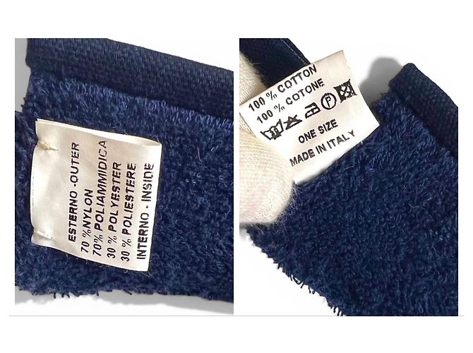 Visiera da Tennis Chanel 2003 Blu Navy Terry CC Logo Sport - vista 8