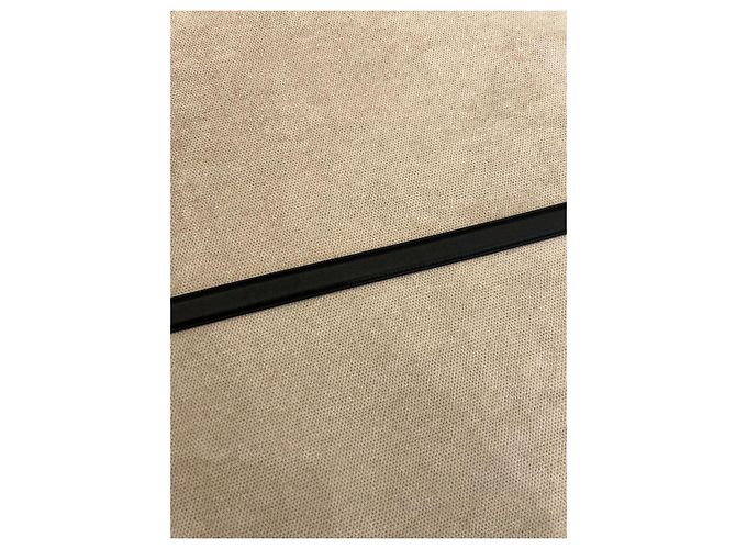 Saint Laurent Cassandre schmaler Ledergürtel schwarz - Ansicht 8